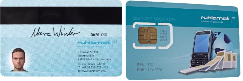Bank card and phone card manufactured by ruhlamat