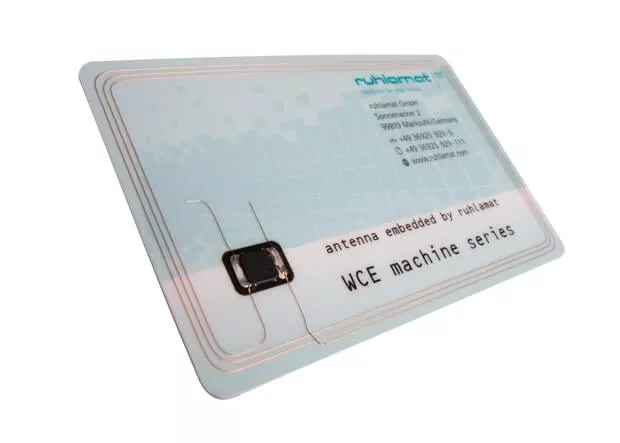 Chipkarte mit drahtgelegter Antenne und Modul